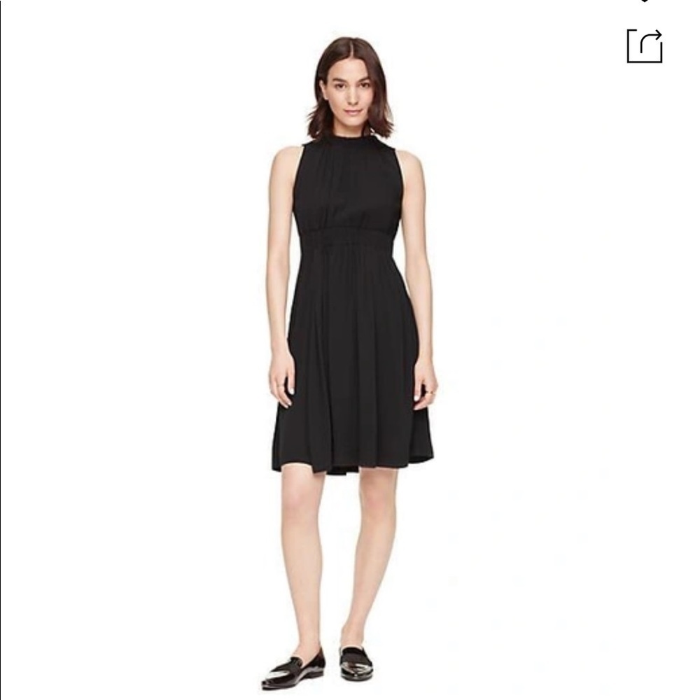 New - Kate Spade crepe tie back dress in black with side pockets - Picture 1 of 5